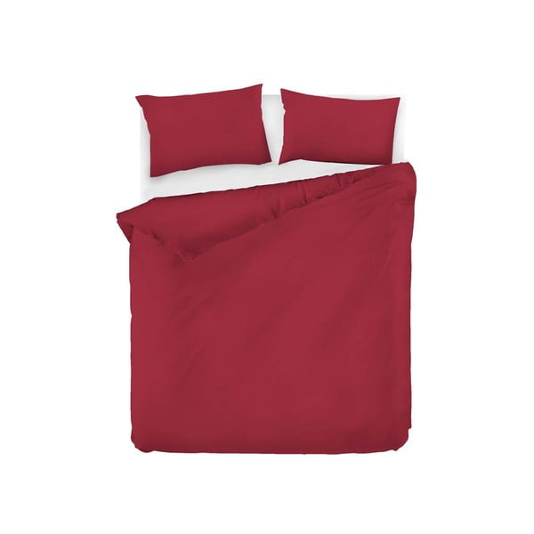 Červené obliečky na dvojlôžko z ranforce bavlny EnLora Home Fresh, 200 x 220 cm