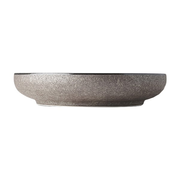 Béžový keramický tanier so zdvihnutým okrajom MIJ Earth, 700 ml