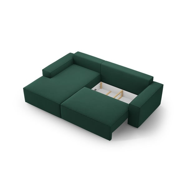 Zelená rozkladacia rohová pohovka (ľavý roh) Jodie – Micadoni Home-image-4