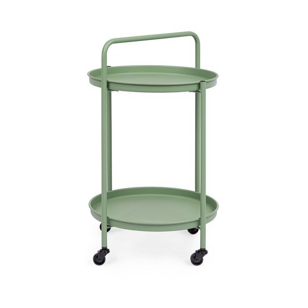 Oceľový servírovací stolík na kolieskach ø 44,5 cm Austin – Yes Everyday-image-1