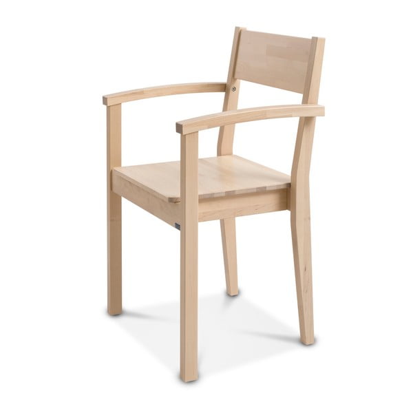 Ručne vyrobená stolička z masívneho brezového dreva s opierkami Kiteen Joki