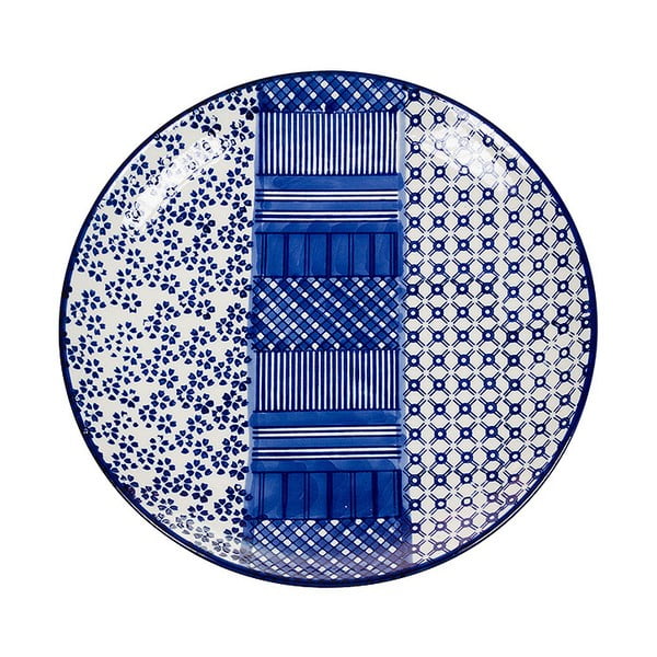 Modro-biely porcelánový tanier Santiago Pons Meknec, ⌀ 26 cm

