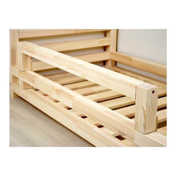Tyrkysová bočnica z borovicového dreva k posteli Benlemi Safety, dĺžka 90 cm-image-1