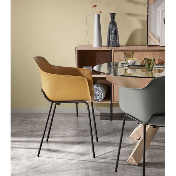 Dubový jedálenský stôl se skleněnou doskou Kave Home Nori, ø 120 cm-image-4