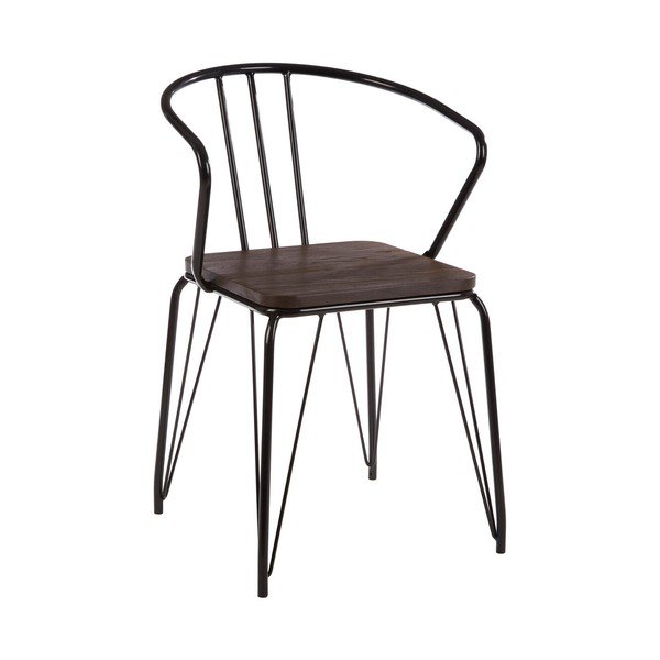 Čierna/v prírodnej farbe jedálenská stolička z brestového dreva District – Premier Housewares