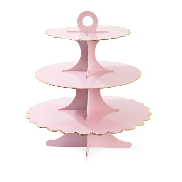 Ružový papierový etažér na sladkosti Miss Étoile
