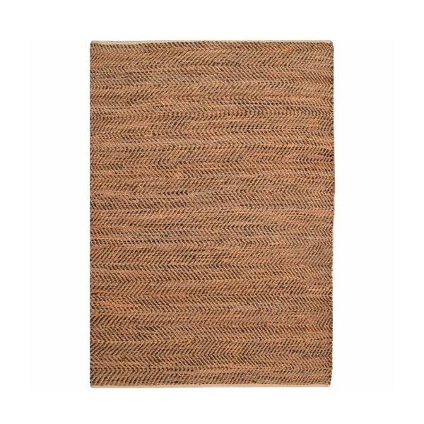 Hnedý jutový koberec s hovädzou kožou The Rug Republic Stables, 230 x 160 cm
