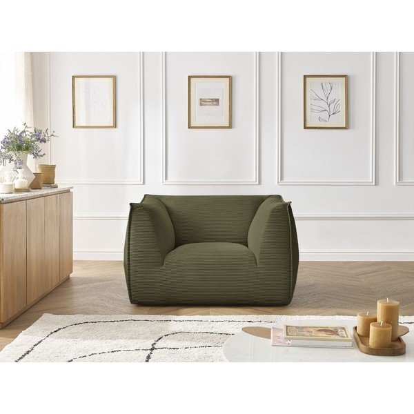 Zelené menčestrové kreslo Giorgia – Bobochic Paris-image-4