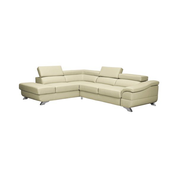Béžová kožená rozkladacia rohová pohovka Windsor & Co Sofas Gamma, ľavý roh-image-1