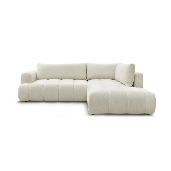 Béžová rozkladacia/s úložným priestorom rohová pohovka (pravý roh/do L) Fuji – Bobochic Paris