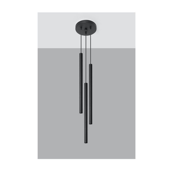 Čierne kovové závesné svietidlo ø 20 cm Fideus – Sollux-image-3