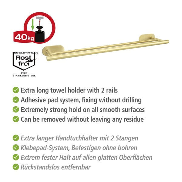 Samodržiaci držiak na uteráky z nerezovej ocele Orea Gold – Wenko-image-4