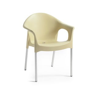 Béžová plastová záhradná stolička Lisa - Rojaplast
