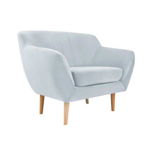 Svetlomodré zamatové kreslo Mazzini Sofas Sardaigne-image-1