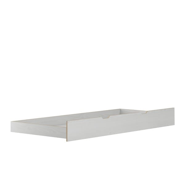 Biely úložný box pod posteľ s dreveným dekorom Szynaka-Meble Happy