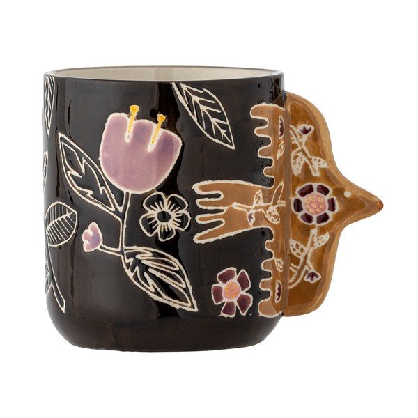 Tmavohnedé kameninové šálky v súprave 4 ks na latte 325 ml Vivielle – Bloomingville-image-2