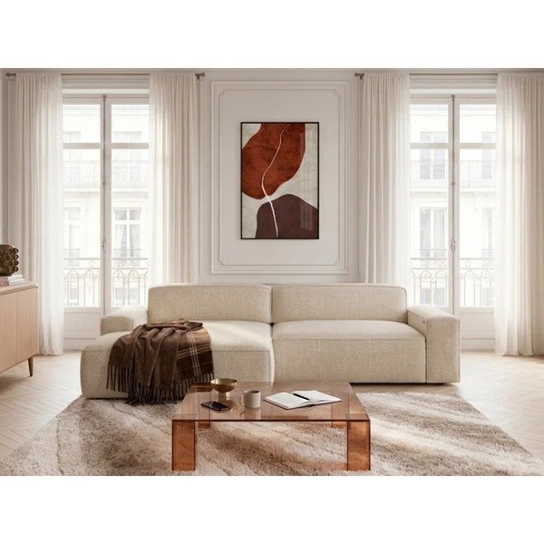 Béžová rozkladacia/s elektrickým výsuvom sedadla rohová pohovka (ľavý roh) Abel – Bobochic Paris-image-3