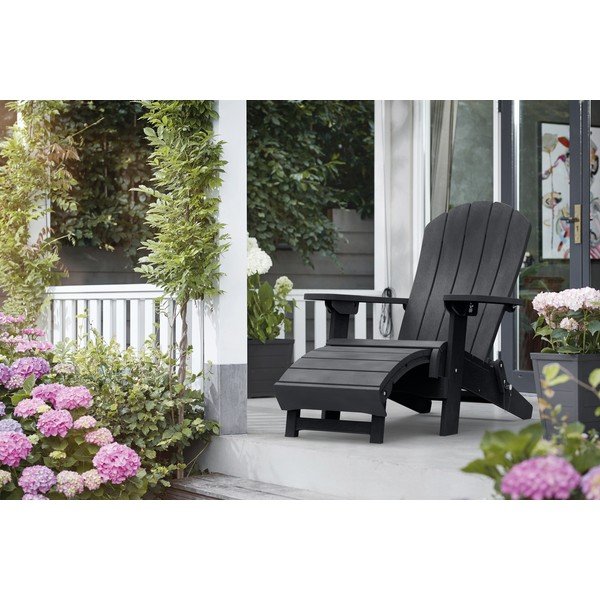 Tmavosivé záhradné ležadlo Keter Adirondack-image-1