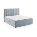 Svetlomodrá boxspring posteľ s úložným priestorom 180x200 cm Gina – Milo Casa