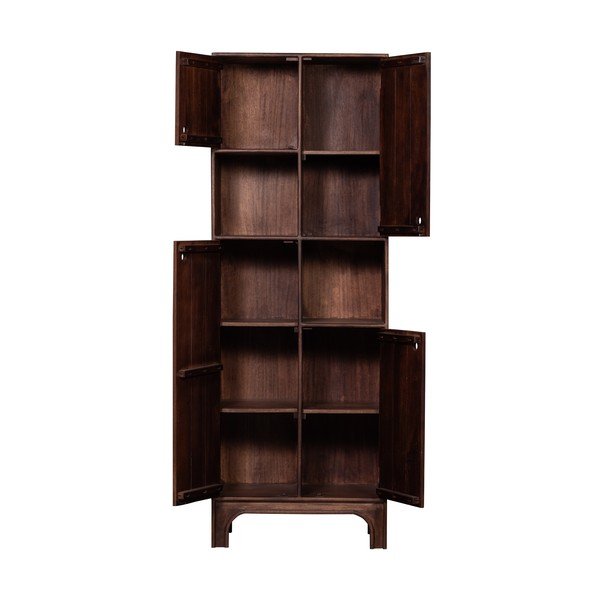 Tmavohnedá skrinka z mangového dreva 75x210x45 cm Staes – WOOOD-image-2