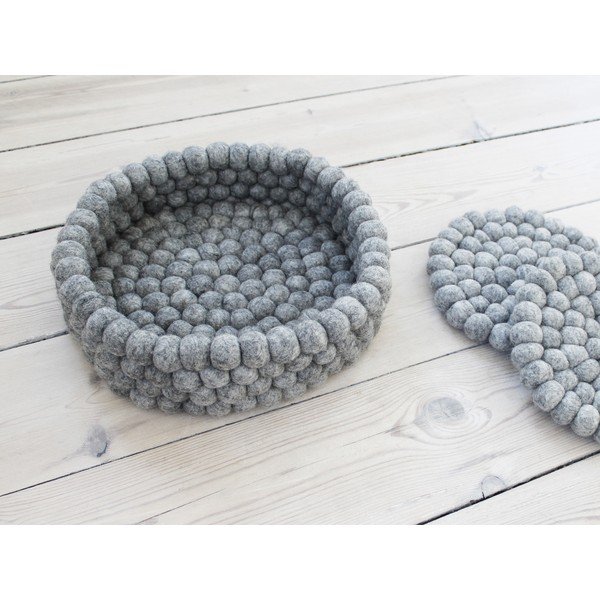 Oceľovosivý guľôčkový vlnený úložný košík Wooldot Ball Basket, ⌀ 28 cm-image-2