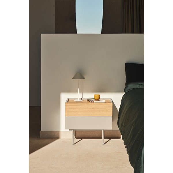 Nočný stolík v dekore duba v béžovo-prírodnej farbe Otto – Teulat-image-1