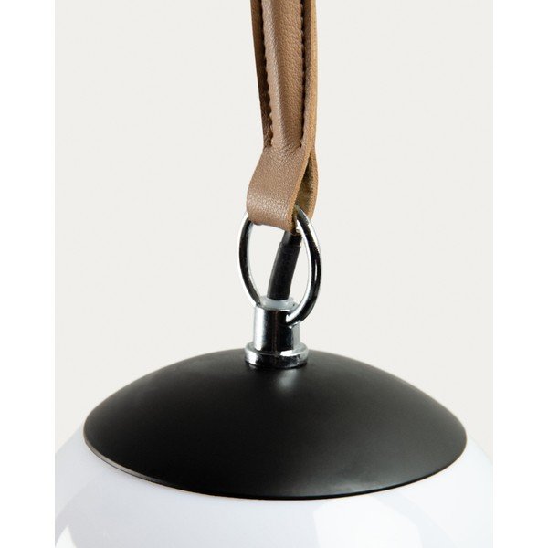 Čierna kovová stolová lampa s plastovým tienidlom (výška  60 cm) Monteiro – Kave Home-image-4