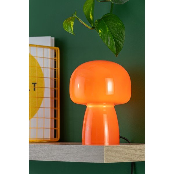 Oranžová sklenená stolová lampa (výška  20 cm) Fervor – Leitmotiv-image-1