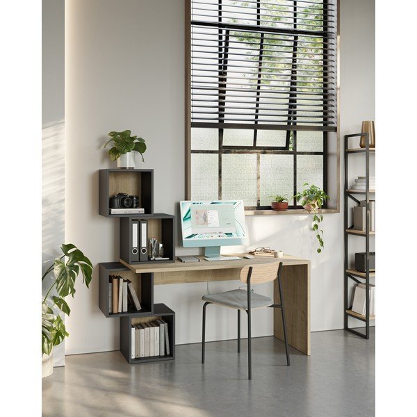 Pracovný stôl v dekore duba 60x154 cm Cubik – Marckeric-image-1