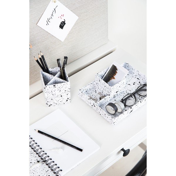 4-dielny čierno-biely stolový organizér Bigso Box of Sweden Lena-image-3