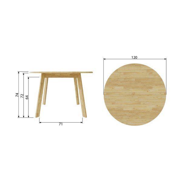 Jedálenský stôl z dubového dreva WOOOD Disc, Ø 120 cm-image-3