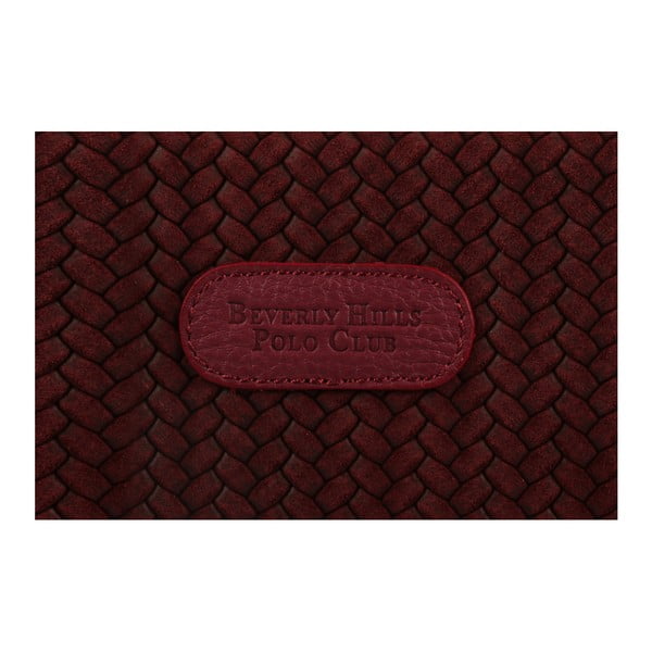 Tmavočervená kožená kabelka Beverly Hills Polo Club Dona-image-1