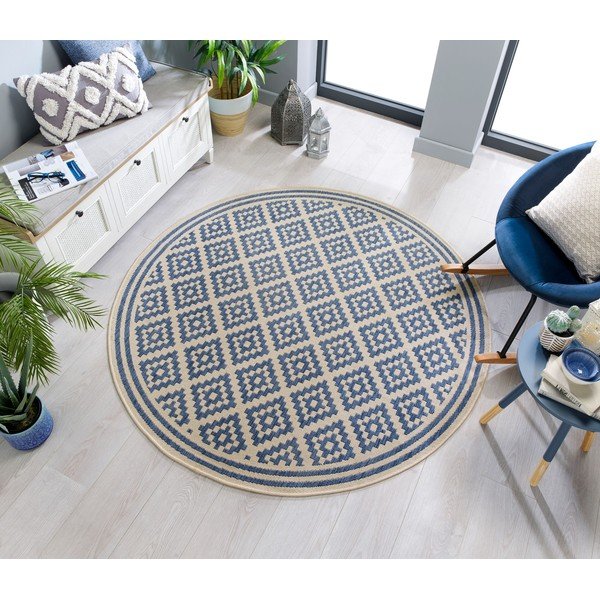 Modro-béžový okrúhly vonkajší koberec ø 160 cm Moretti - Flair Rugs-image-2