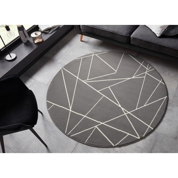 Sivý koberec Ragami Velvet, ø 140 cm-image-1