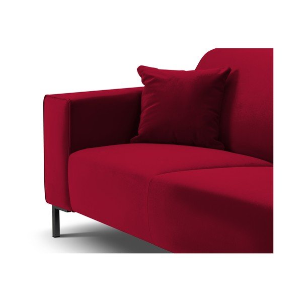 Červená zamatová rohová pohovka Cosmopolitan Design Siena, pravý roh-image-1