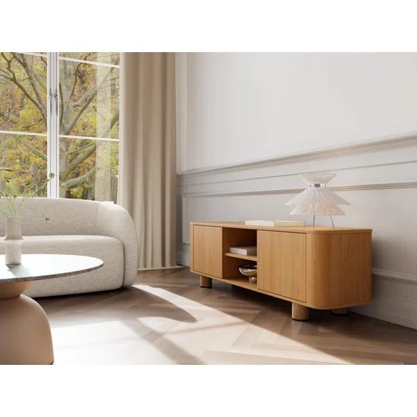 TV stolík v dekore duba v prírodnej farbe 160x50x40 cm Atmore – Actona-image-2