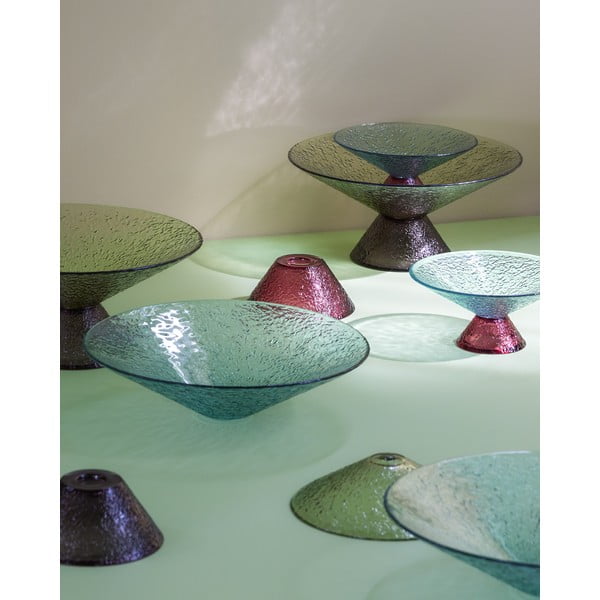 Červeno-modrá sklenená misa na ovocie ø 25 cm Bonbon – Hübsch-image-2