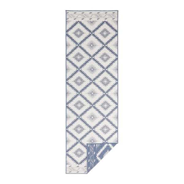 Modro-krémový vonkajší koberec NORTHRUGS Malibu, 80 x 250 cm