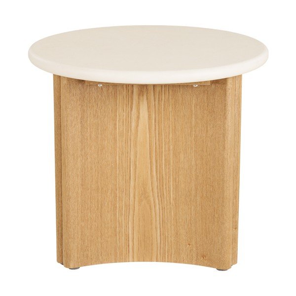 Okrúhly odkladací stolík s betónovou doskou ø 50 cm Motril – House Nordic-image-3