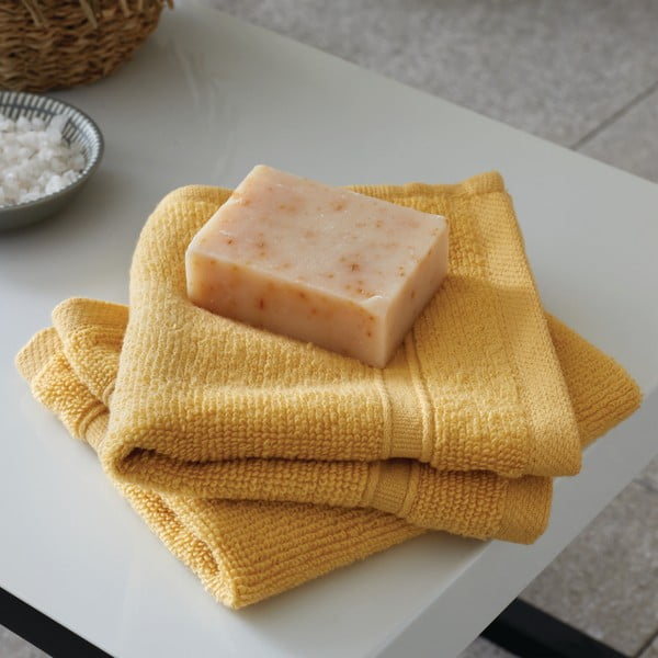 Žlté froté bavlnené uteráky v súprave 2 ks 30x30 cm Zero Twist – Catherine Lansfield-image-1