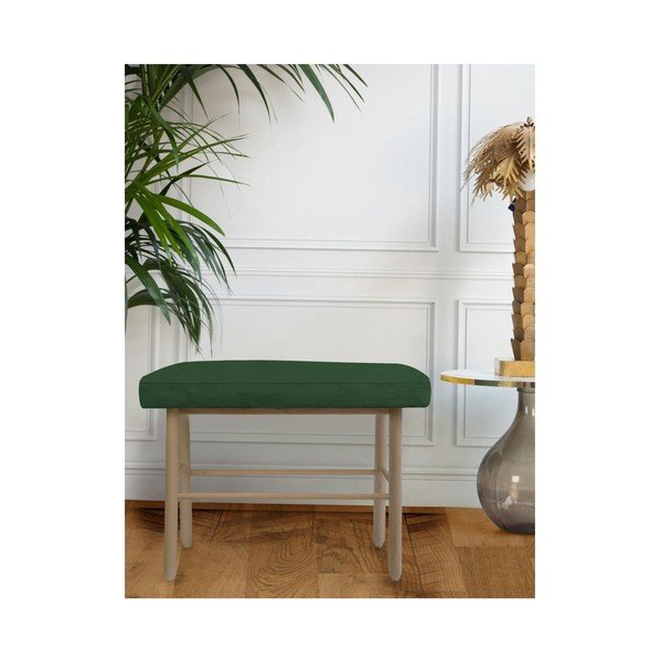 Stolička z borovicového dreva s tmavozeleným zamatovým poťahom Velvet Atelier-image-1