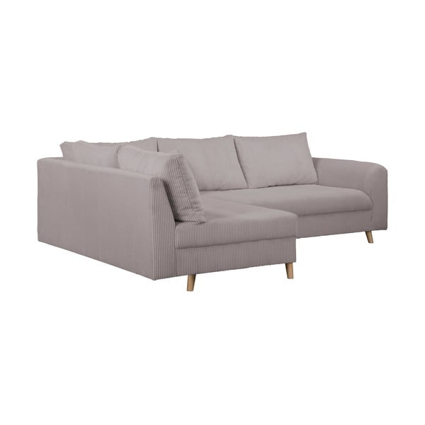 Sivá menčestrová rohová pohovka (ľavý roh) Ariella – Ropez-image-3