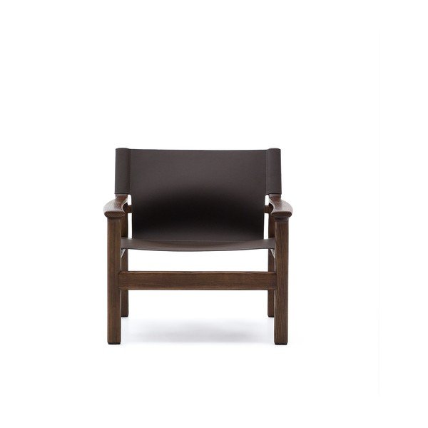 Tmavohnedé kožené kreslo Jan – Kave Home-image-2