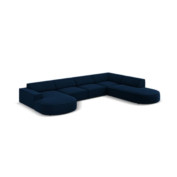 Modrá zamatová rohová pohovka (pravý roh) Jodie - Micadoni Home-image-3