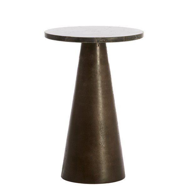 Okrúhly odkladací stolík s mramorovou doskou ø 29 cm Ynez – Light & Living