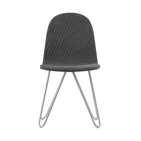 Tmavosivá stolička s kovovými nohami IKER Mannequin X Stripe