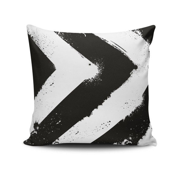 Vankúš s výplňou Gravel B&W Stripes, 42 x 42 cm