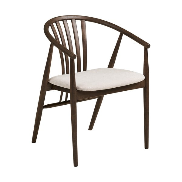 Tmavohnedá jedálenská stolička s podrúčkami z dubového dreva Agustin – House Nordic