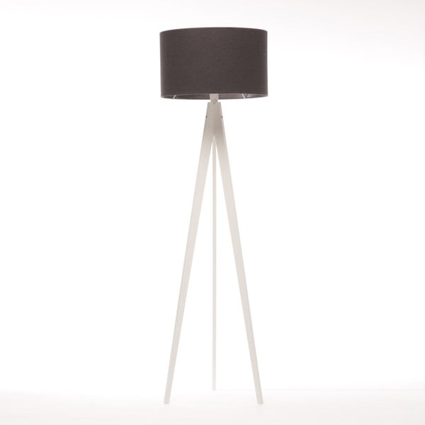 Čierna stojacia lampa 4room Artist, biela lakovaná breza, 150 cm