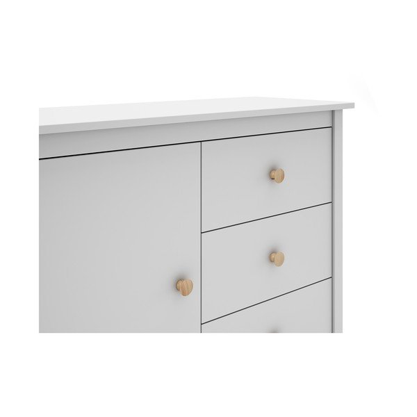 Biela nízka detská komoda z borovicového dreva 90x80 cm Max – Marckeric-image-1
